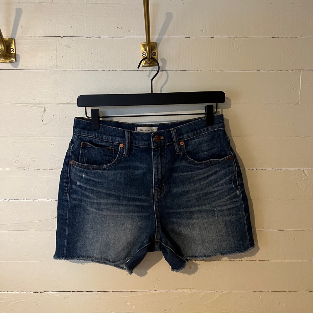 Madewell High Rise Denim Short in Medium Wash